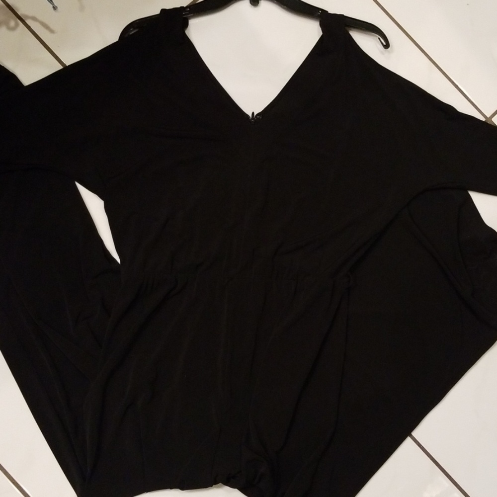 Black jumpsuit with cold shoulders